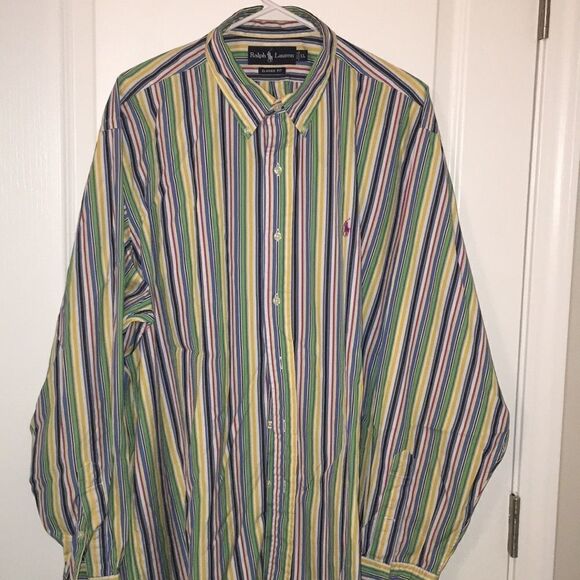 Rainbow Stripe pony Classy Ralph Lauren polo shirt - Picture 1 of 3